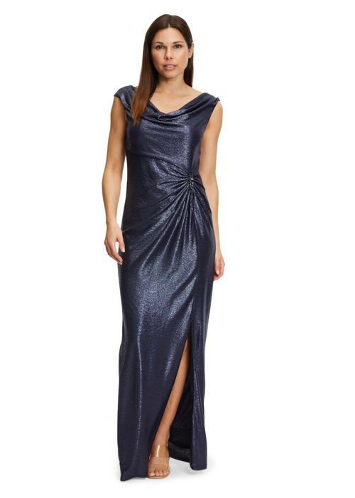 Robe De Cocktail Vera Mont - Taille 2XS - Bleu Floral, Bustier - État Parfait, Idéale Soirée