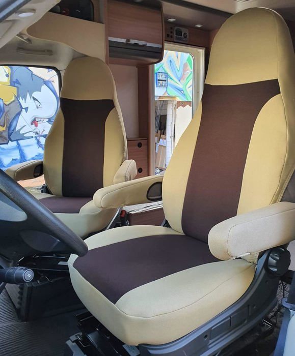 Housses de Protection pour siège de Voiture compatibles avec Les véhicules de Camping-Car, Caravane, Ducato, conducteur et.[Z370]