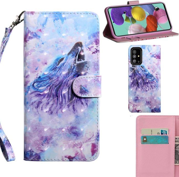 Étui Portefeuille Pour Wiko Harry 2 - Tissu Oxford Et Cuir PU - Rabat Magnétique Et Fentes Cartes - Bleu
