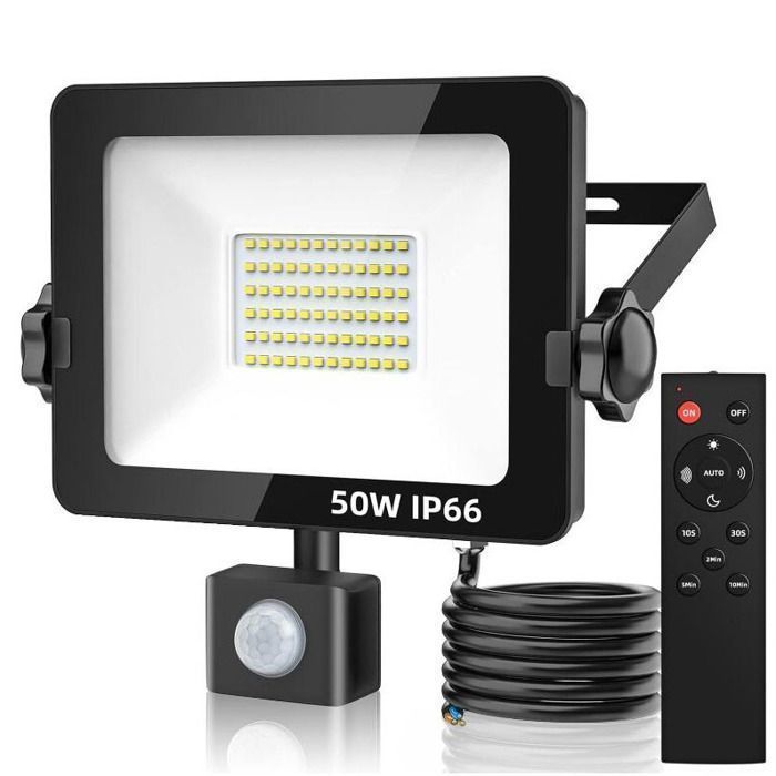 Projecteur LED extérieur - 50W - Détecteur de mouvement - 4500 lm - IP66 étanche(1PC)