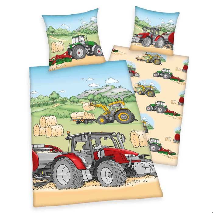 Literie - Herding - Traktor - Flanelle - Déhoussable - 1 personne Literie - Herding - Traktor - Flanelle - Déhoussable - 1 personne