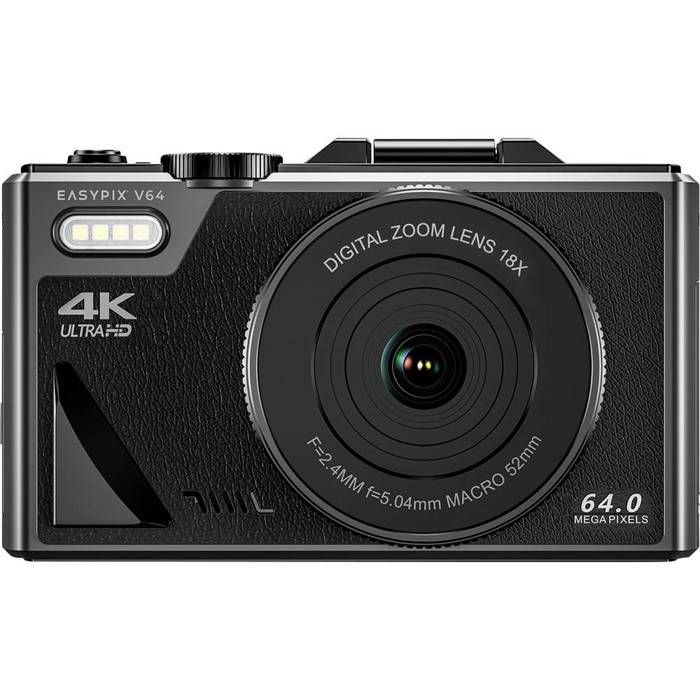 Easypix V64 Flip Appareil photo numérique 13 Mill. pixel noir batterie intégrée WiFi vidéo 4K vidéo Full HD