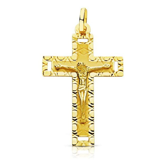 Pendentif - Médaille Christ sur la Croix Or 18 Carats 750 Jaune - Chaines Offertes - 18PCH4343 Pendentif - Médaille Christ sur la Croix Or 18 Carats 750 Jaune - Chaines Offertes - 18PCH4343
