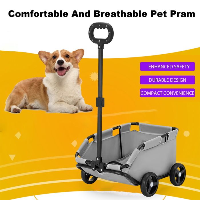Comparer les prix de Poussette pour Animaux de Compagnie 4 Roues, Poussette Pliable pour Chiens et Chats, Chariot de Voyage pour Animaux