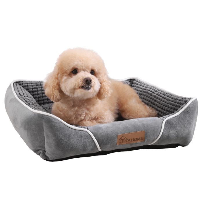 Comparer les prix de YITAHOME Panier - Petit Chien - Gris - Dehoussable - Orthopédique - lit Chien - Matelas Lavable - 51x48cm