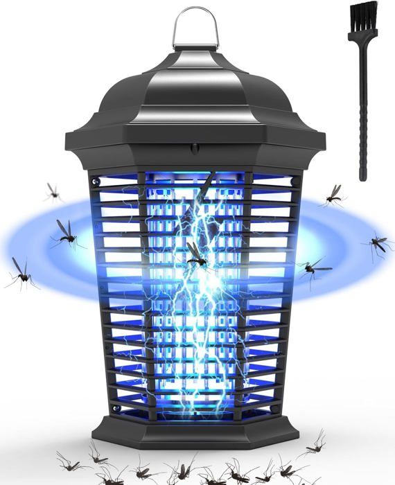 Piège à Mouches électrique PATTLER - Lampe UV 395nm, Plaque Adhésive, Sans Produit Chimique - Couvre Jusqu'à 50m² - Intérieur Et Extérieur