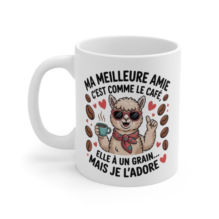 Tasse Humour Alpaga Lovesout 325ml - Cadeau Drôle Femme Avec Citation 'Une Femme Sage A Dit'