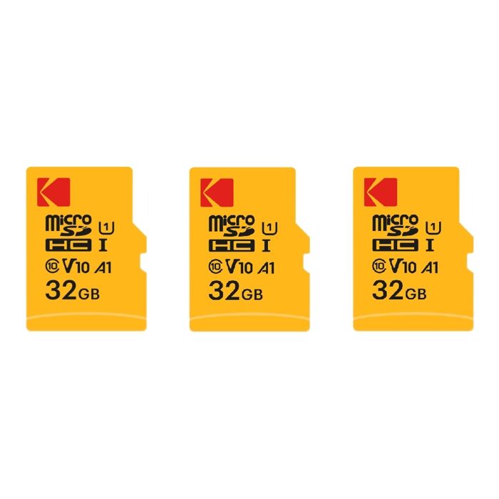 Kodak Lot 3 Cartes Mémoire Micro SDXC 32 Go Premium – Classe 10 UHS-I – Transfert haute Vitesse et Fiabilité de stockage pour