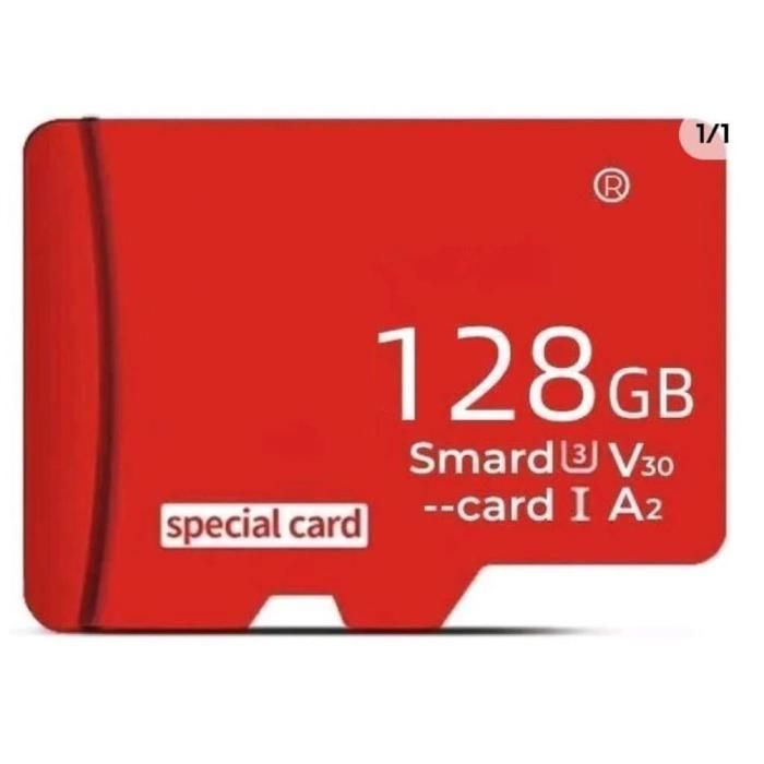 Carte Mémoire 128GB Micro SDXC U3 V30 A2 Classe 10 Haute Vitesse Smartphone Console Caméra
