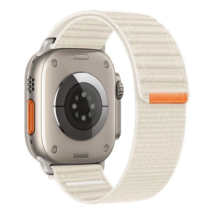 Stravo Bracelet montre nylon Wave Apple Watch 40/41/42mm Series 4-12 SE 1-3 – Respirant auto-agrippant – Starlight