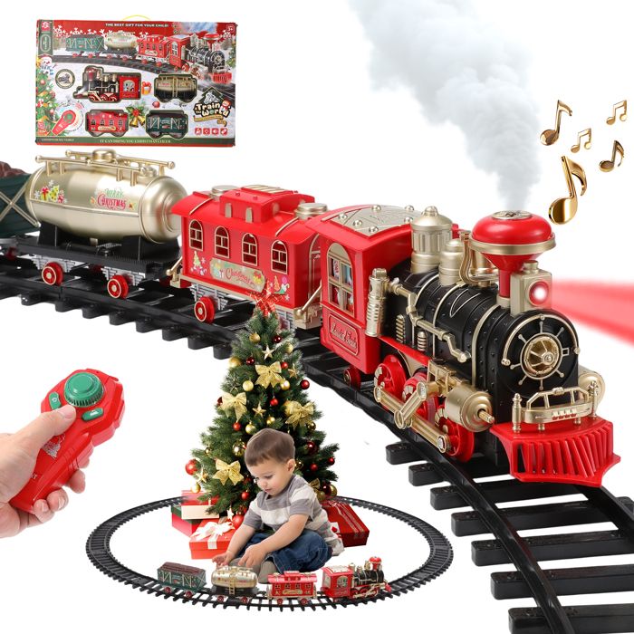 Train Électrique Enfant Avec Télécommande - Compatible Rails En Bois Thomas Brio - Locomotive à Piles Avec Sons Et Lumières - 4