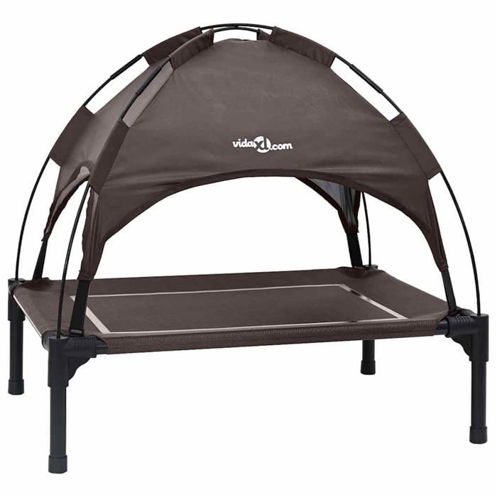 Lit Surélevé Pour Chien VidaXL 127 x 81 x 108 cm – Acier, Toit Amovible - vue 3