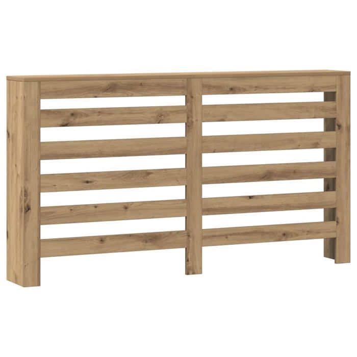Cache-radiateur en bois dingénierie - vidaXL - 149x20x82 cm - Chêne artisanal - Design à lattes modernes