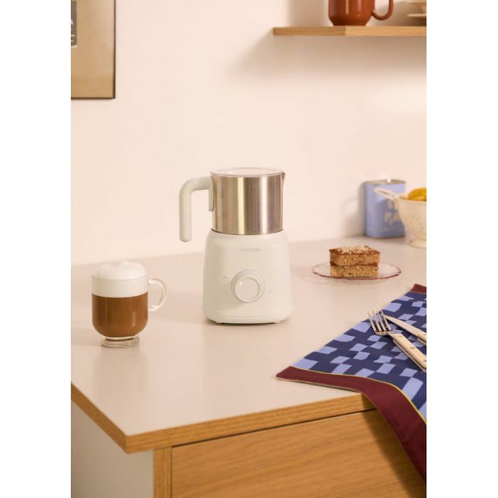 Mousseur à lait rétro - CREATE - Carafe amovible - 350 ml - Acier inoxydable - Sans BPA ni PFOA