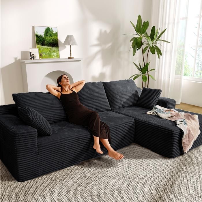 Canapé dangle droit 263x171x 59cm combinaison libre 4/5places sans assemblage