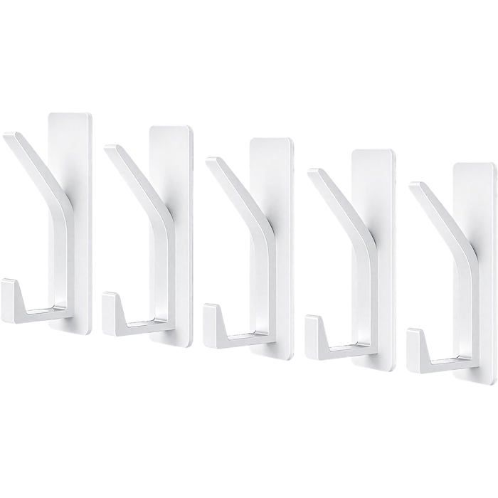 5 pcs accroche-serviette adhésif mural sans perçage pour salle de bain cuisine ou salon blanc Label