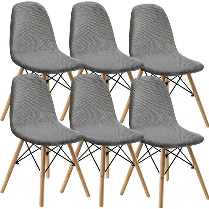 XJYDNCG 6Pcs Housse de Chaise Scandinave de Salle à Manger Élastique - Gris