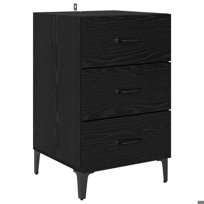 En solde Cabinet de chevet(1 pc) - UU - Armoire/Table de lit - Chêne noir 40x40 5x66 cm L5128