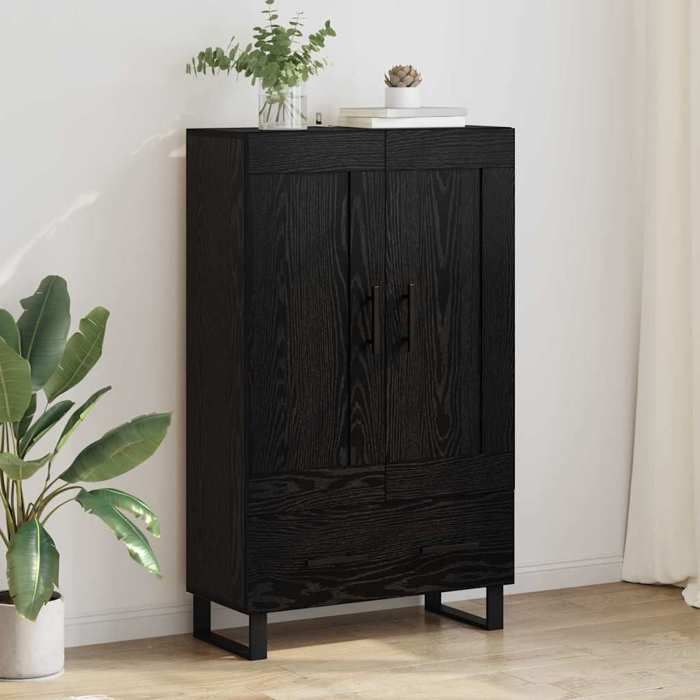 Buffet - Bahut/Commode couloir Noir Magnifique Haut Armoire Chêne noir 69 5x31x115cm - bois dingénierie CL2206060