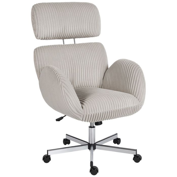 Chaise bureau ergonomique - HOMCOM - appui-tête réglable et accoudoirs fonction à bascule - velours - 74x70x112cm - gris