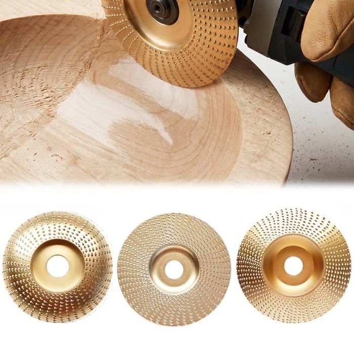 Disques de sculpture sur bois - SAGRANDIR - Set 3 disques - Ø 4 - Acier au carbone - Compatible meuleuse dangle