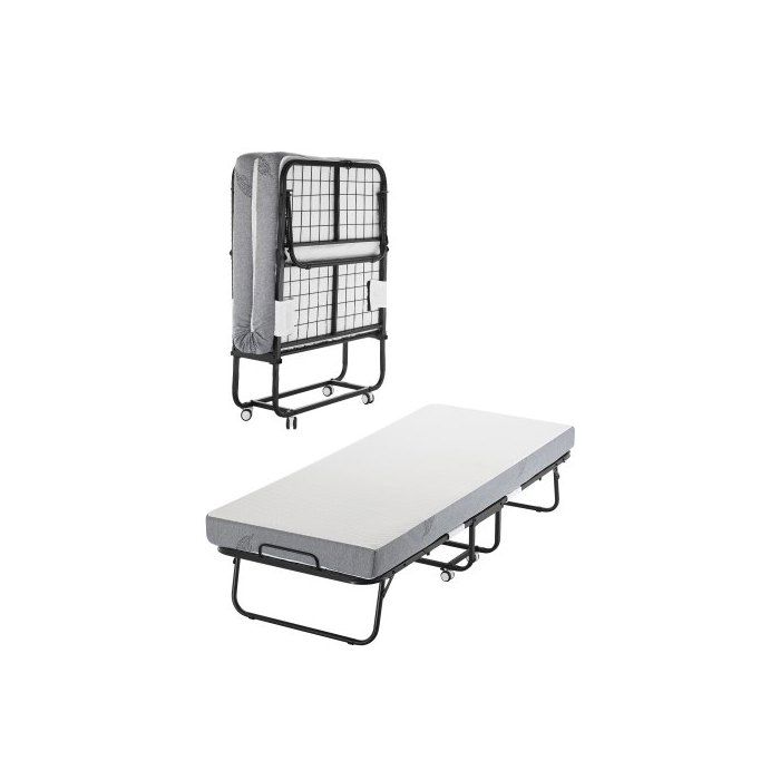 Lit Appoint Pliant 79x190 cm Métal Robuste Mousse Mémoire Forme 12 5 cm pour Adultes Invités Camping