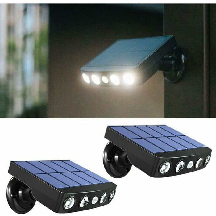 2 pièces Lampes murales dextérieur solaires de sécurité avec détecteur de mouvement PIR étanchéité IP65 2 pièces Lampes murales dextérieur solaires de sécurité avec détecteur de mouvement PIR étanchéité IP65