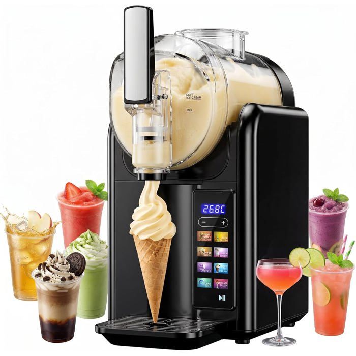Machine À Granité Slush Machine 2L Machine À Slush Machine À Granité Avec Écran Led 7-In-1 Slush Machine Permet De Réaliser Des Gl