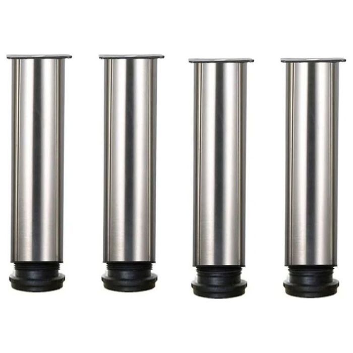 Lot de 4 Pieds Meuble Réglables Inox 25cm - Pour Canapé Table Armoire