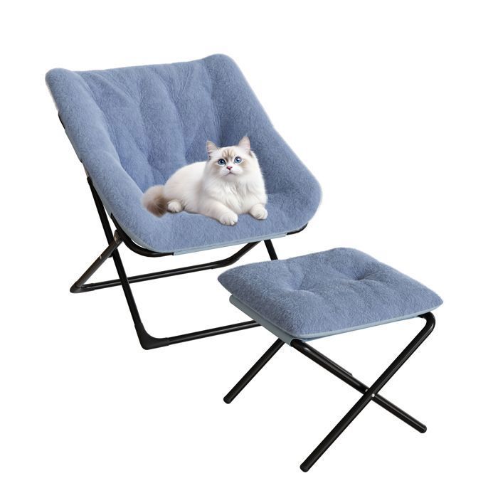 Fauteuil confortable – Assise moelleuse en peluche – Structure acier solide – Parfait pour salon ou chambre – Design moderne