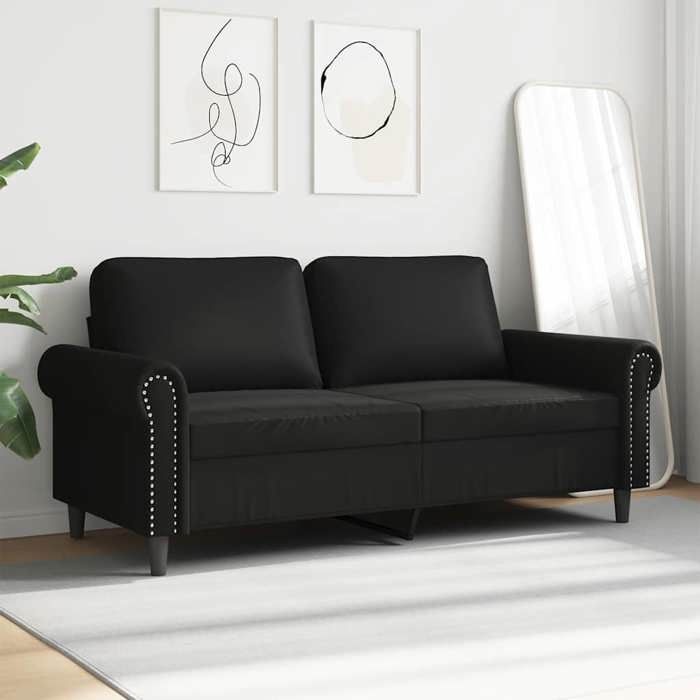 Bon marché *Canapé à 2 places ergonomique - COCO - pour bavarder lire - Noir 140cm Similicuir 172x77x80cm C58956160126212