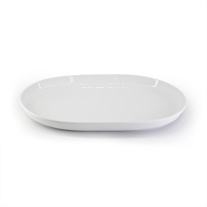 Assiette ovale élégante en porcelaine blanche Nord DUKA 29 x 20 cm