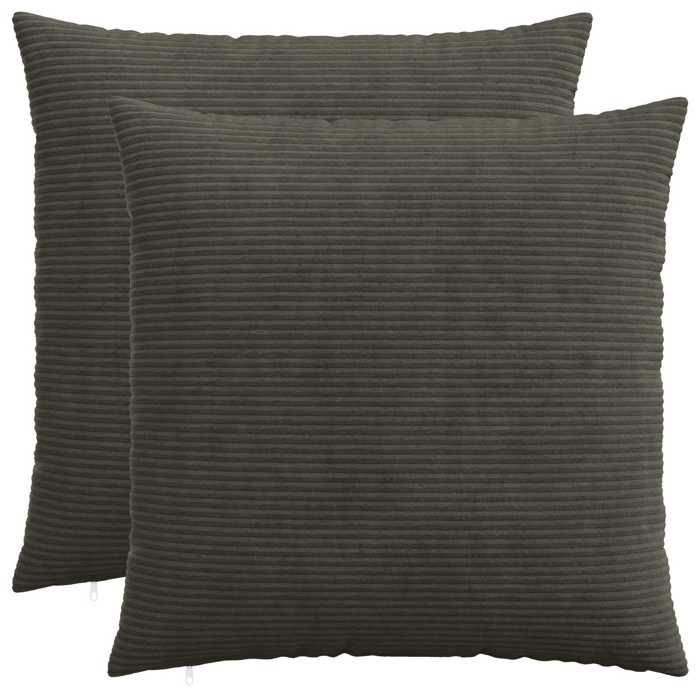 vidaXL Housse de coussin 2 pcs HEERLEN Anthracite 60 x 60 cm 912621