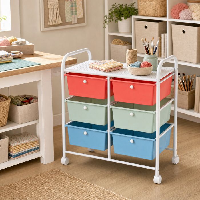 Chariot de Rangement COSTWAY 6 Tiroirs - Roulettes Pivotantes 360° Cadre en Métal pour Salle de Bain Cuisine Bureau Chambre Chariot de Rangement COSTWAY 6 Tiroirs - Roulettes Pivotantes 360° Cadre en Métal pour Salle de Bain Cuisine Bureau Chambre