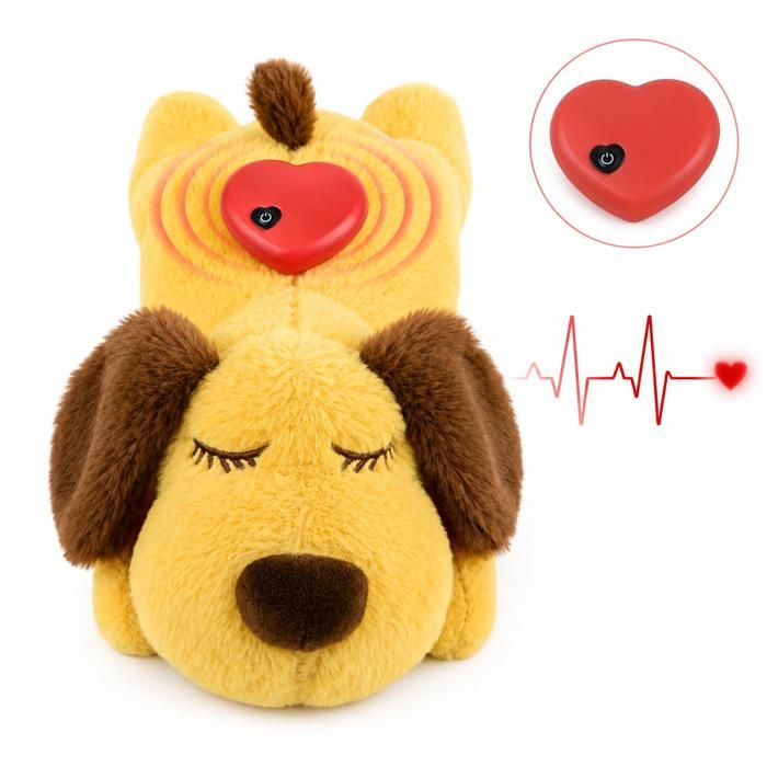 Jouet apaisant chien AProsp peluche battement de cœur pour chiot compagnon de repos avec module amovible Jouet apaisant chien AProsp peluche battement de cœur pour chiot compagnon de repos avec module amovible