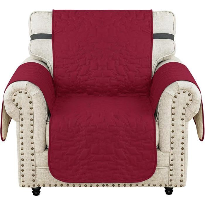 Housse De Canapé 1 Pce avec AccoudoirsBourgogne  Protege Canape ChienCouvre Canapé 1 Pce  L 60 CM Bourgogne HOUSSE DE FAUTEUIL