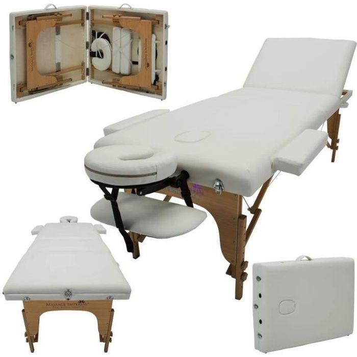 Massage Imperial® Kensington/ Chalfont Table de Massage Reiki Léger - Blanc Ivoire - Table à 3 Zones 14Kg.