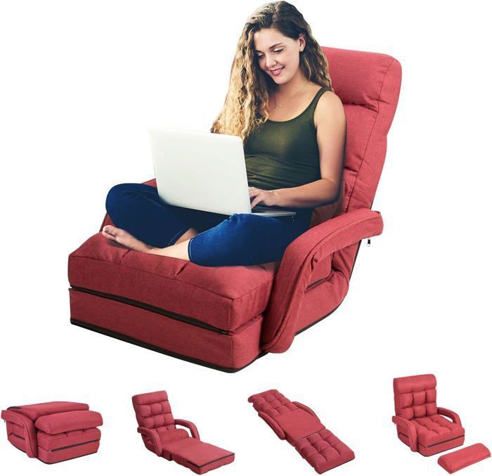 Fauteuil De Sol Avec Dossier Inclinable Réglable Sur 5 Niveaux,avec