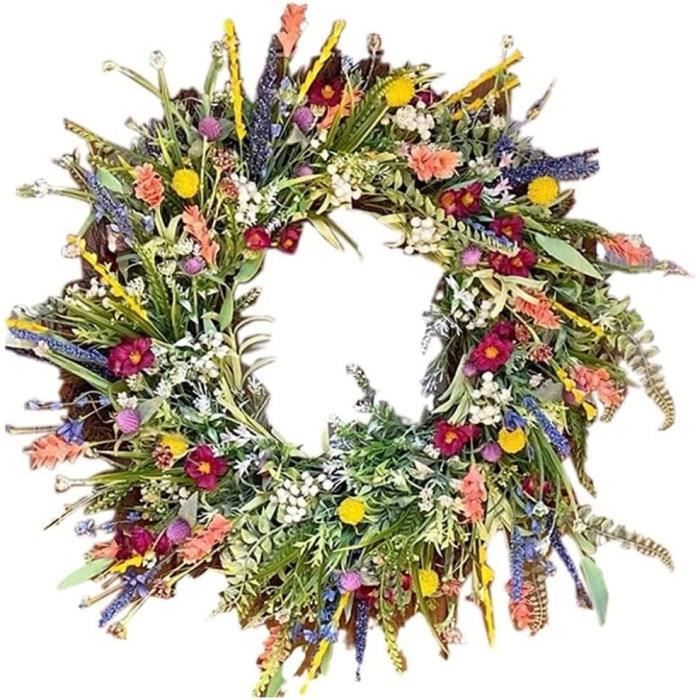 Couronne De Porte Guirlande De Fleurs Sauvages Artificielles Décoratif
