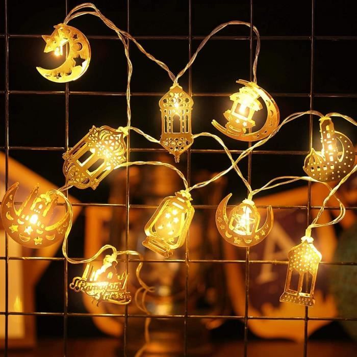 Ramadan Guirlande Lumineuse, Décoration Ramadan, Décoration Eid Mubarak,  Ramadan Decoration Guirlandes Lumineuses Étoile Lune[H4650]