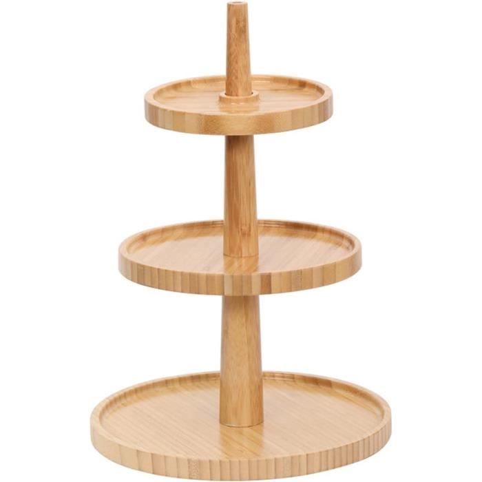 Présentoir à Thé/tarte Ancien En Bois 3 Niveaux - Vintage, Acajou