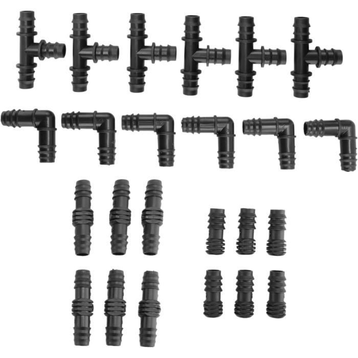 GZkushi Kit De 54 Pièces Raccords Irrigation 16mm - Connecteurs Tuyau Avec Valve De Contrôle Pour Jardin Et Agriculture