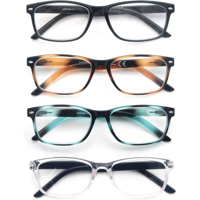 Lot De 4 Lunettes De Lecture Homme Et Femme - Loupes Légères Avec Charnières à Ressort, Confortables Et Durables, Couleurs Variées