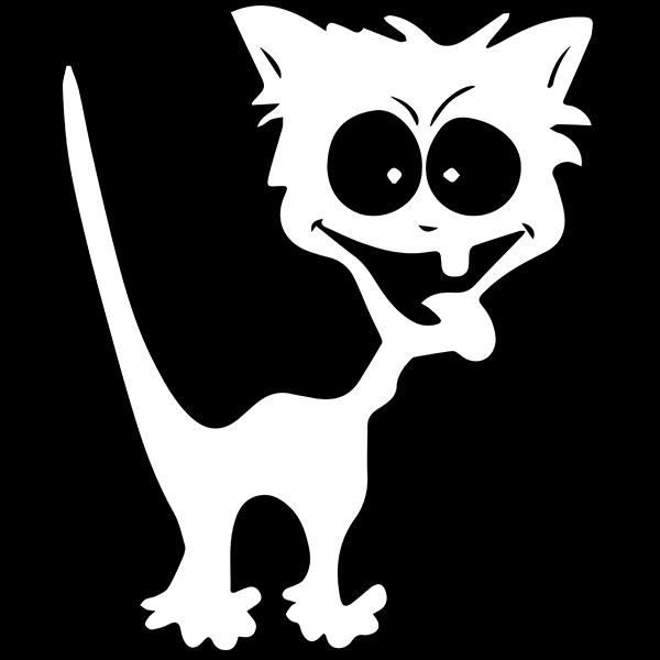 Sticker Decoration Animal Chat Rigolo Marrant 35x29 Cm Blanc Chat035 Cdiscount Maison