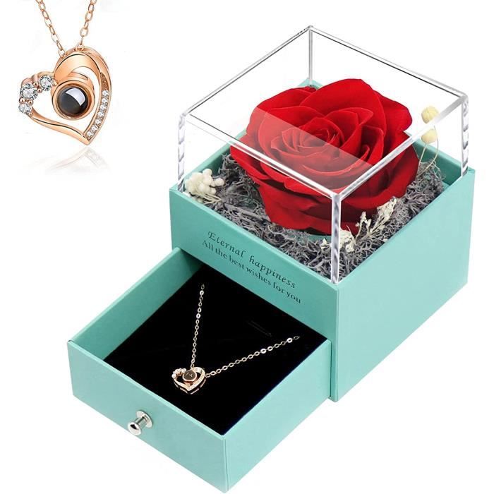 Collier Pierre De Lune Pour Femme - Pendentif Luciole, Chaîne Réglable 40+5 Cm, Cadeau Anniversaire, Fête Des Mères