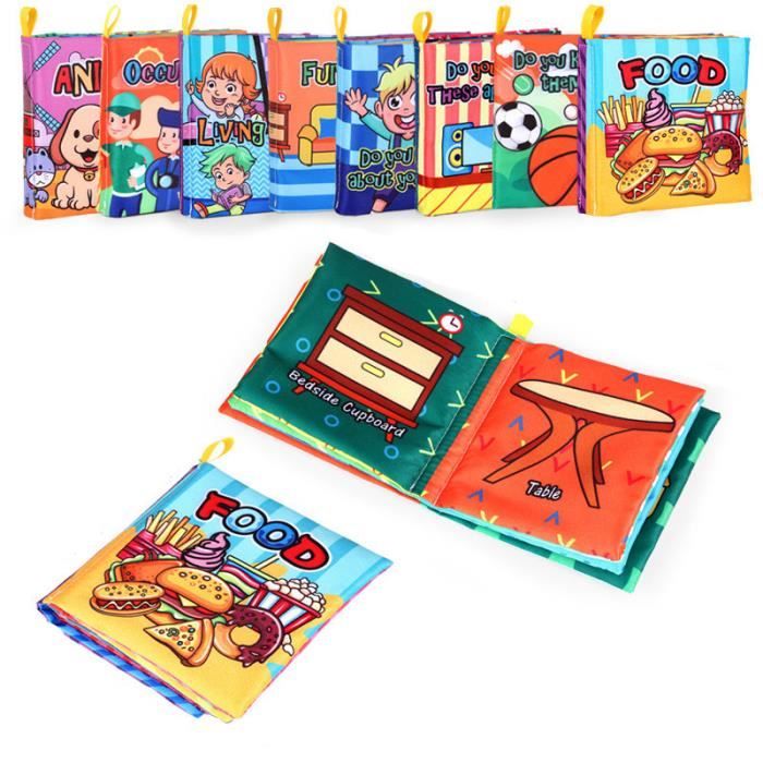 8 Pcs Livre Bebe Tissu - 3D Toucher Soft Book Exercice de Intelligence  Jouet Cadeau - pour Enfants plus de 3 Mois - Cdiscount Jeux - Jouets