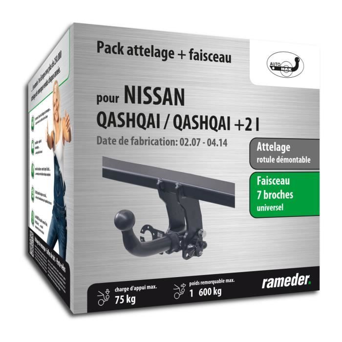 Attelage - Nissan QASHQAI / QASHQAI +2 I - 02/07-12/13 - rotule démontable - AUTO-HAK - Faisceau universel 7 broches