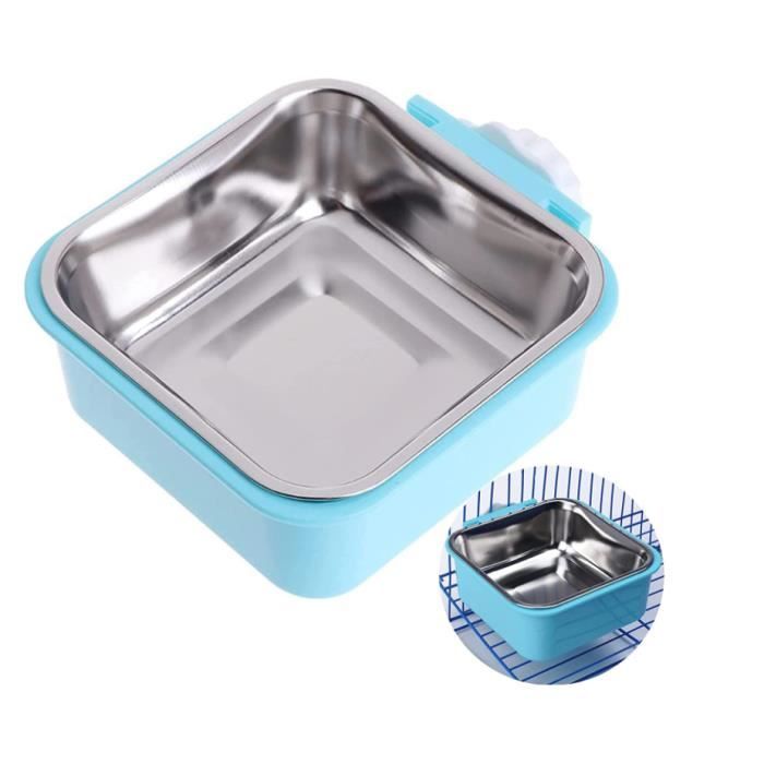 Gamelle Suspendue - Bol Amovible - Acier Inoxydable - Pour Petits Animaux - Rongeurs