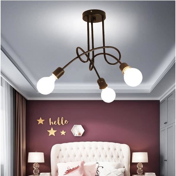 36cm Rétro Lustre Suspension Industrielle E27 Douille Noir Plafonnier