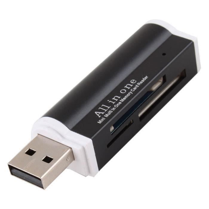 QN (Noir) USB Tout en un Lecteur de carte mémoire Pour Micro SD MMC SDHC TF  M2 Memory Stick @4 - Cdiscount Informatique